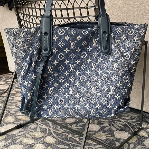 None Handbags - Fashion Blue Monogram Denim Tote Bag